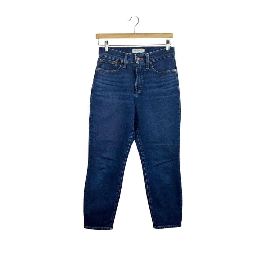 Madewell The Mom Jean High Waisted Dark Blue Jeans Sz 26P - Picture 5 of 10